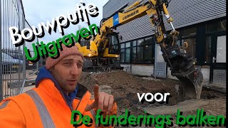 bouwput uitgraven voor de funderingsbalken 58 [upl. by Roque]