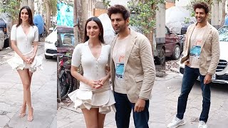 Kartik Aaryan amp Kiara Advani Spotted During Promotion Of Movie Satyaprem Ki Katha kartikaaryan [upl. by Nelia]