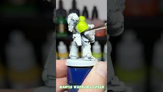 MANTIS WARRIORS GREEN 🟢🙏 CONTRAST CORNER tutorial warhammer howto warhammer40k speedpaint dnd [upl. by Bondy]