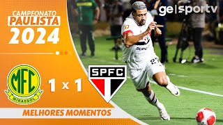 MIRASSOL 1 X 1 SÃO PAULO  MELHORES MOMENTOS  CAMPEONATO PAULISTA 2024  geglobo [upl. by Ainit653]