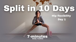 Day 1 10Day Front Split Challenge  10Minute Yoga Routine [upl. by Delora]