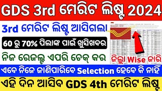 Odisha Postal GDS 3rd Merit List 2024  GDS 3rd Merit List 2024  Odisha GDS 3rd Merit List Cutoff [upl. by Anyl327]