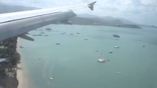 Full Approach and Landing to Koh Samui Airport Bangkok Air Airbus 319 Thailand [upl. by Asserac540]