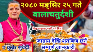 बालाचतुर्दशी २०८० मङ्सिर २५ गते बिहान शतबिज छर्ने कहाँ कसरी  पितृहरुकाे लागि के गर्ने Kuber Subedi [upl. by Senhauser14]