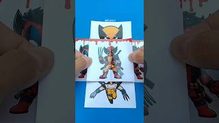 Deadpool and Wolverine paper fold transformation art deadpool shorts youtubeshorts [upl. by Noinatrad]