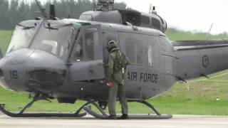 RNZAF NZ3816 BELL UH1 HUEY START UP amp DEPART [upl. by Olrak]