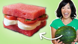 Make the Bread WATERMELON  Viral Watermelon Caprese Sandwich [upl. by Joslyn]