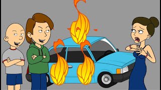 Boris and Classic Caillou Set Mrs Grays Car On FireGrounded [upl. by Anagnos]