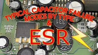 Common capacitor types and their typical failure modes ESR testing explained [upl. by Schoenburg288]