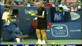 Cincinnati 2004 Semifinals AGASSI V RODDICK Part 13 [upl. by Goff106]