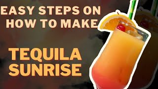 How to make Tequila Sunrise Cocktail Recipe [upl. by Annaillil]