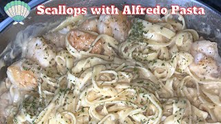 Scallops  Alfredo Pasta  CookingwithNichole [upl. by Virgie]