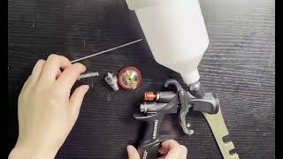 How to change air paint spray gun spare parts tip nozzles kits for aeroproA610 sprayer instruction [upl. by Toblat]