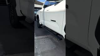 Hard Folding Tonneau Cover amp Electric Running Boards On Toyota Tundra [upl. by Brnaby939]