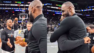 LeBron James amp Chris Pauls Reaction as They Finally Meet After 7 Months  Spurs vs Lakers [upl. by Zeta]