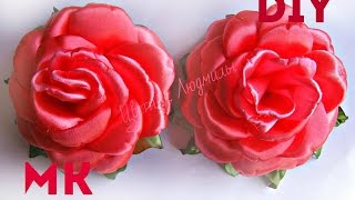 Розы из лент Мастер класс канзаши \ Roses ribbons Masterclass kanzashi \DIY [upl. by Mars]