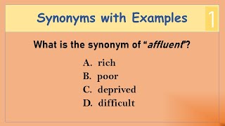 English Vocabulary Practice Test  Synonyms with Examples 1  Test Your English Vocabulary Skills [upl. by Jacqueline]