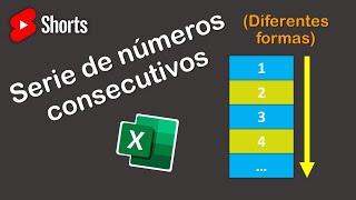 Cómo escribir una serie de números consecutivos en Excel Shorts [upl. by Nwahsyt]