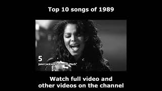 Top 10 songs of 1989 [upl. by Keever]