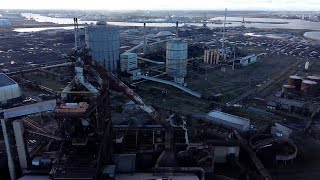 Drone Explore Redcar Blast Furnace demolition 2021 [upl. by Rosemonde314]