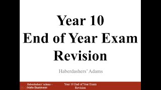 Year 10 End of Year Exam Revision 44 [upl. by Gerrie]