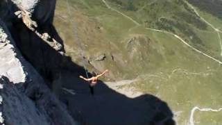 Free Solo Highline Eiger North Face [upl. by Anilejna]