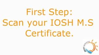 Verification IOSH MS [upl. by Arza]