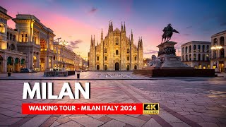 Milan Italy 4K Walking Tour 🇮🇹 Milan Italy  Travel Vlog 2024  4K [upl. by Ettie]