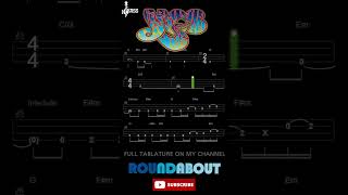 Roundabout  Bass Tabs By Yes ChamisBass chamisbass basstabs bass [upl. by Alywt]