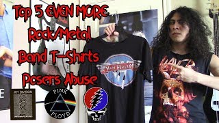 Top 5 EVEN MORE MetalRock Band Tshirts Posers Wear [upl. by Warfore994]