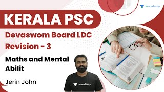 Devaswom Board LDC Revision  3  Maths and Mental Ability  Jerin John  Unacademy Kerala PSC [upl. by Goldina]