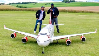 GIGANTIC  RC MODEL BOEING 747400  ELECTRIC EDF ENGINE AIRLINER JET FROM TYLER PERRY  FLIGHT DEMO [upl. by Laura922]