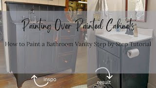 Step By Step For Painting Over Painted Cabinets [upl. by Zitvaa]