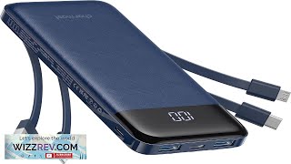 Portable Charger with Built in Cables Portable Charger with Cords Wires Slim Review [upl. by Ekez]