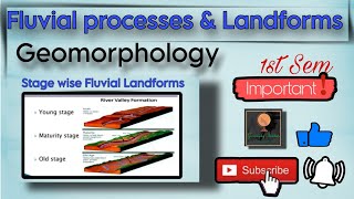 Fluvial processes amp landforms1ST SEMBySagarika Naggeography [upl. by Hevak]