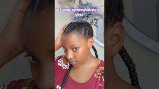 Simple Cornrow hairstyle ideas cornrows hairtutorial blackgirlmagic trendingshorts [upl. by Rbma]