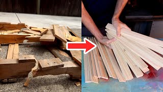 Milling boards from an old pallet without a planer or jointer [upl. by Cychosz]