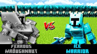 FERROUS WROUGHTNAUT vs ICE WARRIOR vs x100 Every Minecraft Mob  DEATHRUN in Minecraft Mob Battle [upl. by Tezile]