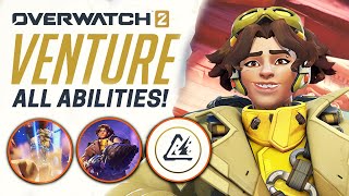 Overwatch 2  Venture New Hero All Abilities [upl. by Aihsa]