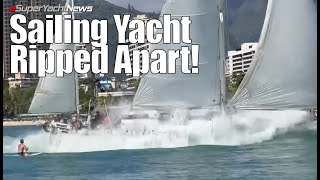 Sailing Yacht Ripped Apart after Running Aground in Hawaii  SYN Short [upl. by Saoj]