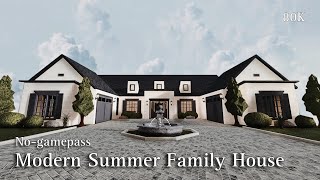 BLOXBURG Modern Summer Family House  NoGamepass  Speedbuild  Roblox Bloxburg [upl. by Eldnik]