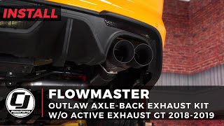 20182023 Mustang GT Install Flowmaster 3quot Stainless Steel Outlaw AxleBack Exhaust w4quot Quad Tips [upl. by Philo]