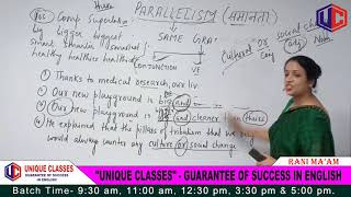 Parallelism in English Grammar in Hindi For SSC CGL BANK PO  Basic English Grammar By Rani Mam [upl. by Markowitz47]