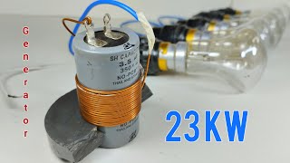 How to Make 220v Free Energy Generator 23KW with Magnet use Coper wire [upl. by Cristiona]