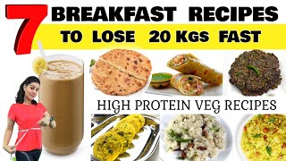 Ready In 5 Mins Breakfast Recipes For Weight Loss  7 Healthy Veg Breakfast Recipes For Weight loss [upl. by Ahsimek]