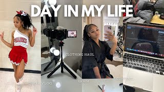 DAY IN MY LIFE as a SENIOR in High School Grwm Fashion Nova Haul Cheer Vlog etc  Vlogmas Day 6 [upl. by Alphonso]