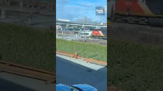 Train crashes into motorhome stuck on tracks in Langley BC TrainCrash [upl. by Bainter]