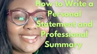 Professional summary is different from personal Statement sponsorship teachabroad resume [upl. by Carper]