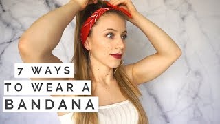 7 DIY 1Minute BANDANA HAIRSTYLES [upl. by Ecirpac942]