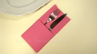 Servietten falten Einfache Bestecktasche falten Tisch decken originell  Weihnachten [upl. by Louie]